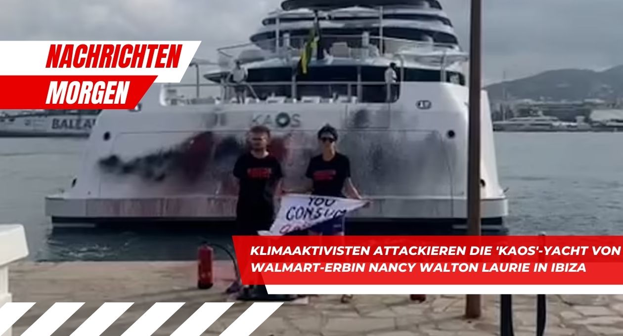 Klimaaktivisten attackieren die 'Kaos'-Yacht