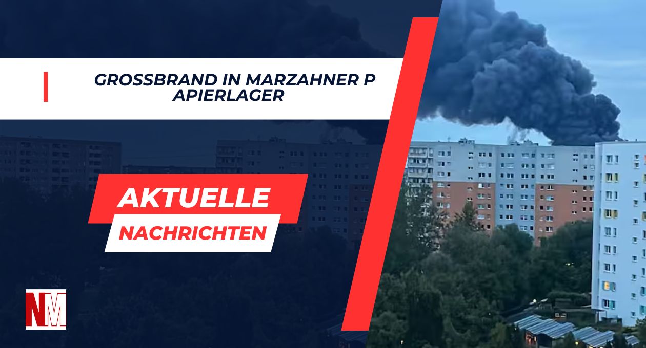 Großbrand in Marzahner Papierlager