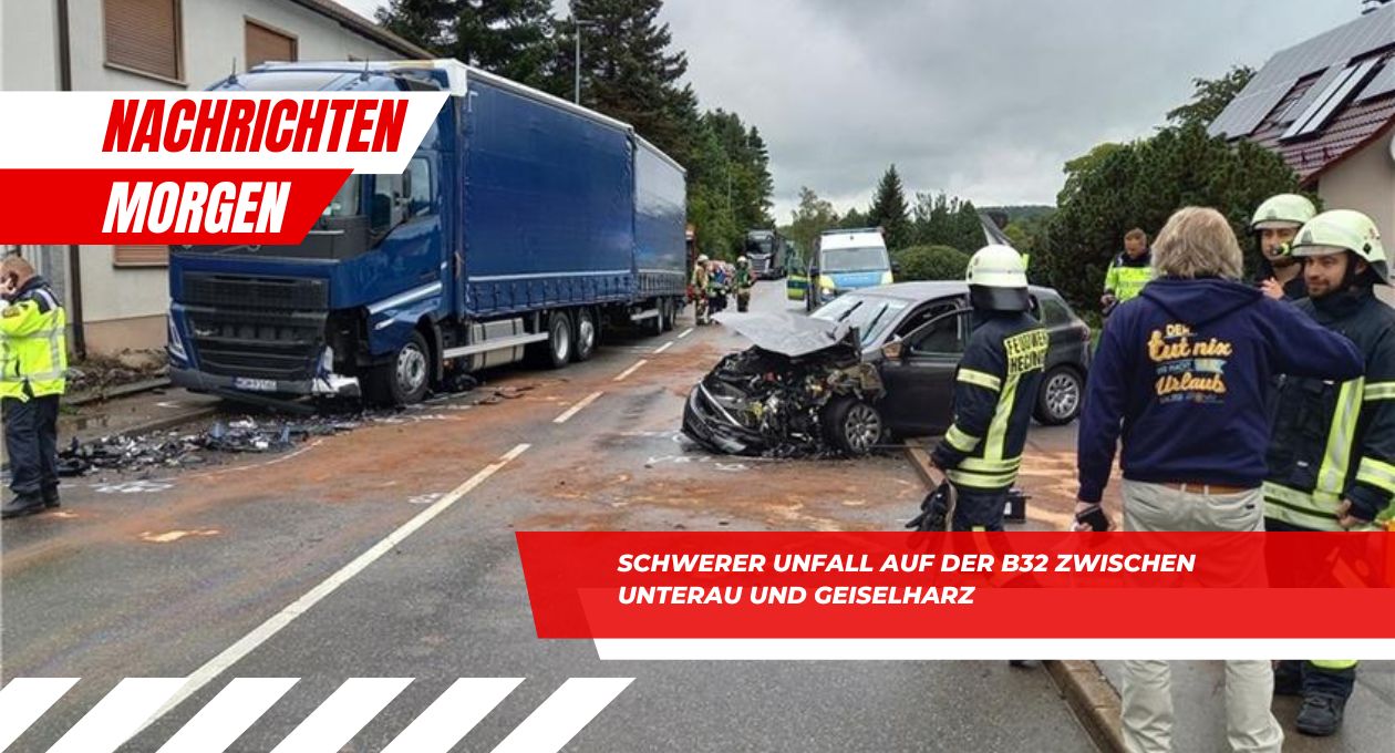 Schwerer Unfall auf der B32 zwischen Unterau und Geiselharz