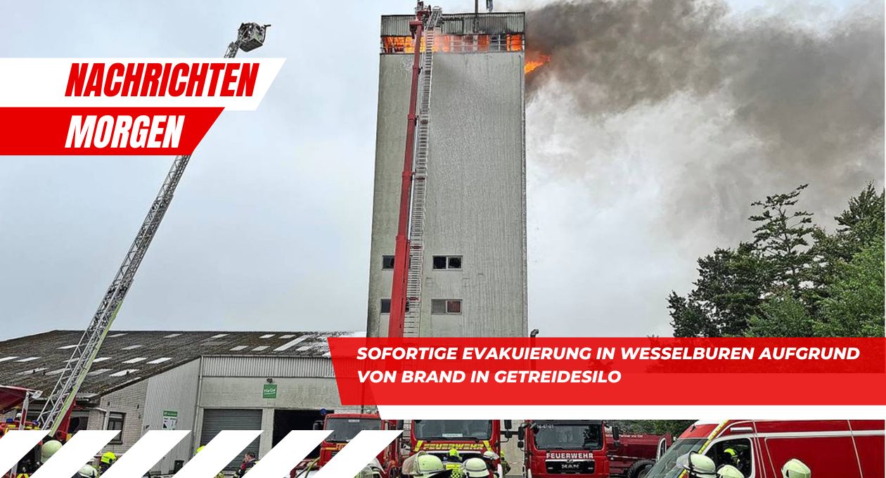 Wesselburen Aufgrund Von Brand in Getreidesilo