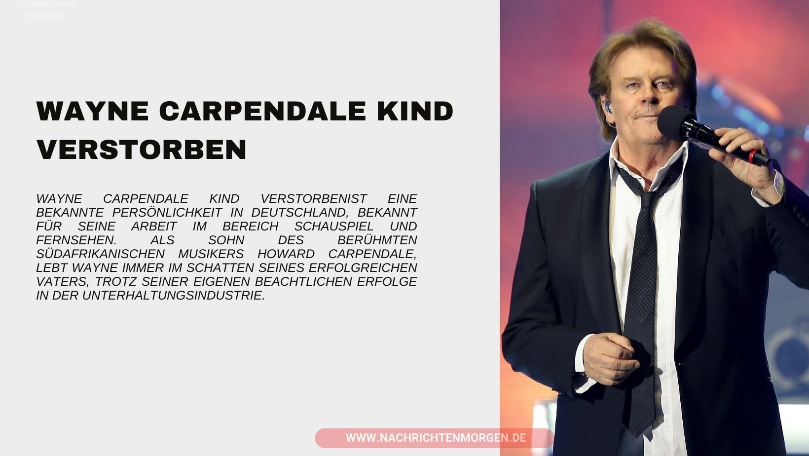 wayne carpendale kind verstorben